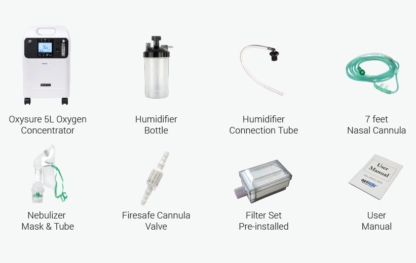 Oxysure Home 5L package contents