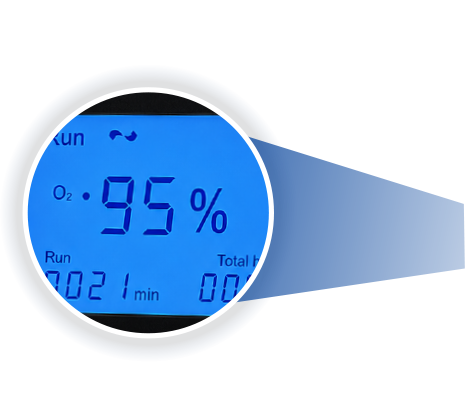 95 percent oxygen purity display