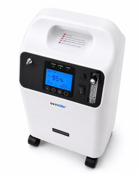 Angled view of the Oxysure Home 5L concentrator